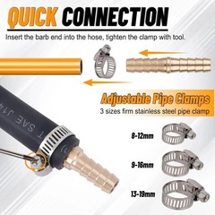 32PCS Brass Hose Barb Fittings Barb Splicer Mender Hose Fittings Kit 3/16″ 1/4″