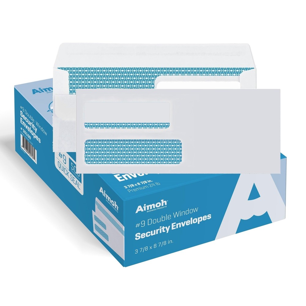 #9 Double Window Flip & Seal Security Envelopes – Security Tinted (30109)