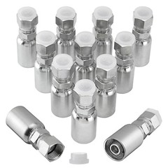12 Pack 1/2″ Hose x 1/2″ JIC 37° Female Hydraulic Hose End Swivel Crimp Fitting
