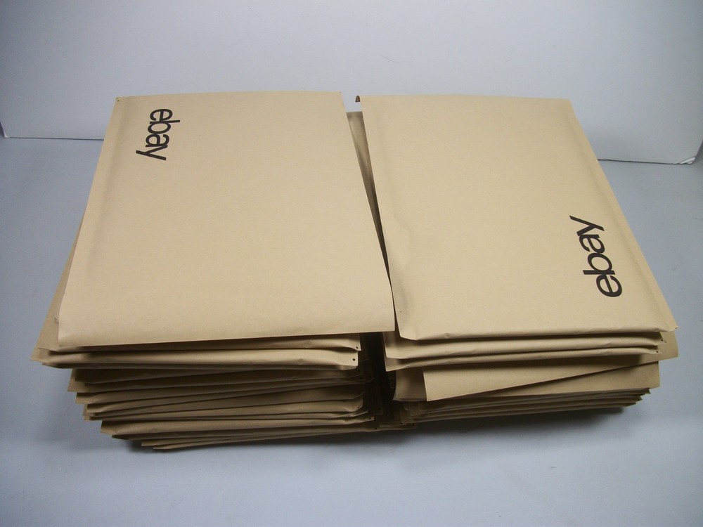 6.5” x 9.25” Kraft Padded Bubble Mailer Black Logo ebay Shipping Supplies 40 Ct