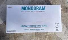 1000 Count Lightly Powdered Clear VINYL GLOVES SMALL (Full Case 10 boxes of 100)