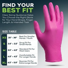 50Pk 3 Mil Pink Nitrile Disposable Gloves Powder Latex Free Medical Exam XSmall