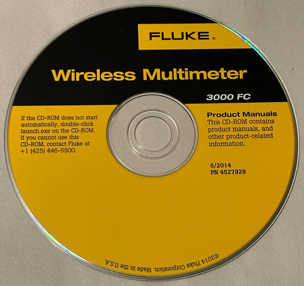 Fluke 3000 FC Wireless Multimeter Product Manuals Software CD-ROM *Disc Only*