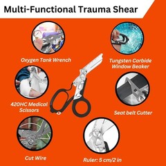 6 in 1 Multifunctional Trauma Shears Foldable Stainless Steel emergency response