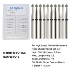 Dental Diamond Burs Round Ball Surgical Bur FG Coarse Fine Long High Speed 801