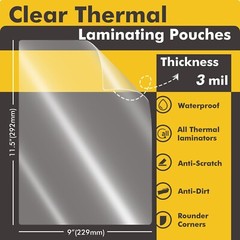 200 Pack 3 mil KOALA Thermal Laminating Pouches Sheets 11.5” X 9″ Letter Size