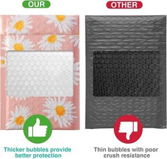 Poly Bubble Mailer 4×8″ 100pcs Padded Envelope Mailing Bags 4×7 Pink Daisy #000