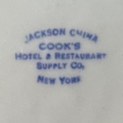 Vintage Jackson China Blue White Floral Basket Oval Serving Bowl Restaurant 9.75