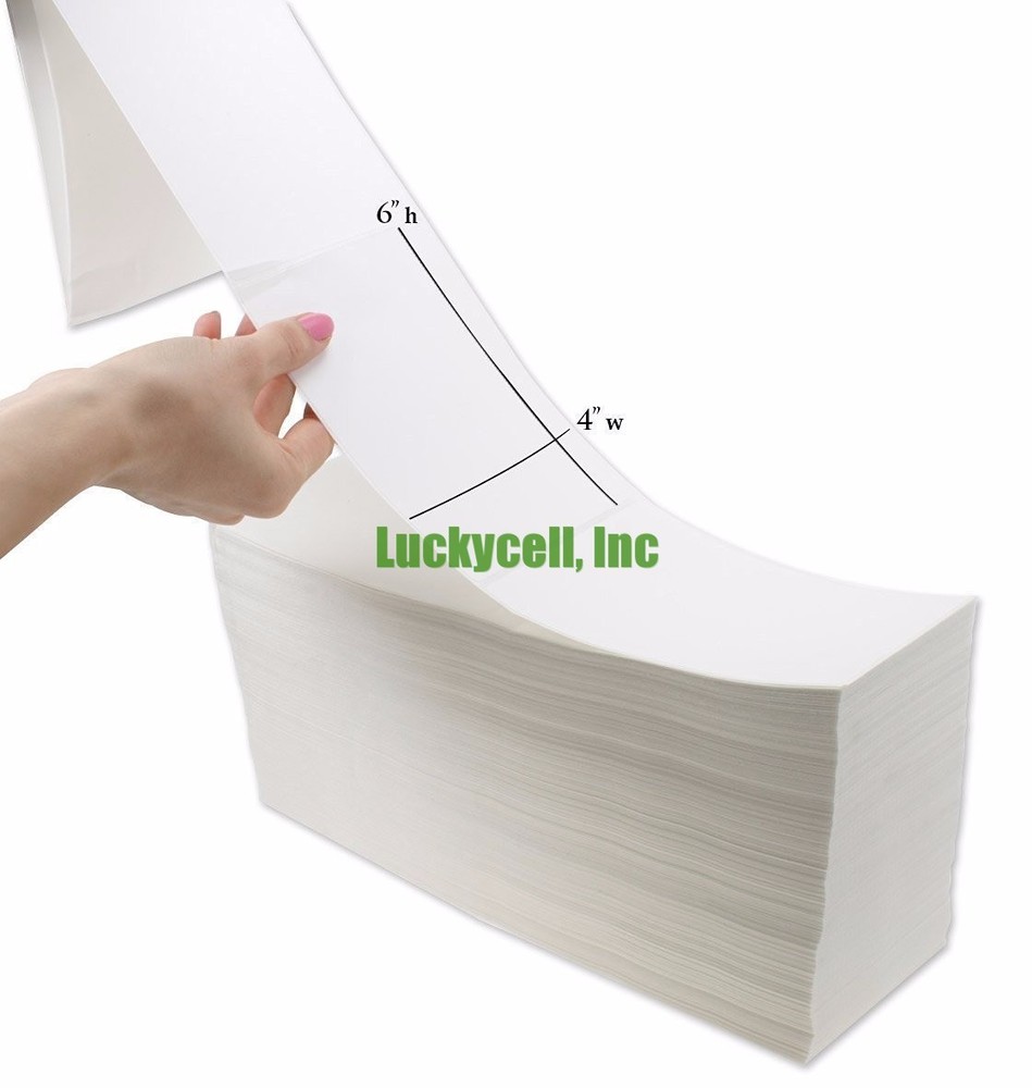 Fanfold 4×6 8000 Direct Thermal Shipping Labels Fanfolded For Zebra LP 2844