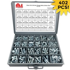 Class 10.9 JIS Metric Hex Flange Bolt Screw Nut Assortment Kit Grade – 402PCS
