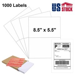 1000 Address Shipping Labels Half Sheet 8.5×5.5 Self Adhesive for Laser & Inkjet