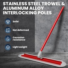 48”x12”Bull Float Concrete Tool w/4 Handles Aluminum Alloy Concrete Grey