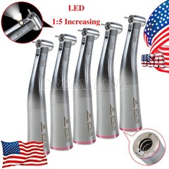 5 pcs Dental 1:5 LED Contra Angle Increasing Handpiece Fit NSK Electric Motor