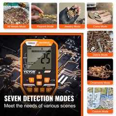 LCD Display Metal Detector 12 inch Coil Gold Digger Hunter IP68 Waterproof