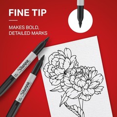 Sharpie Permanent Markers, Fine Tip, Black, 12 Count – Office Supplies, Quick Dr