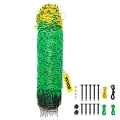 VEVOR Electric Netting Fence Kits Sheep Fencing 35.4″H x 164’L with Posts Spikes