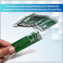 Box of 100 Sterile Surgical Blades #11 – Individually Foil Wrapped, Carbon Steel