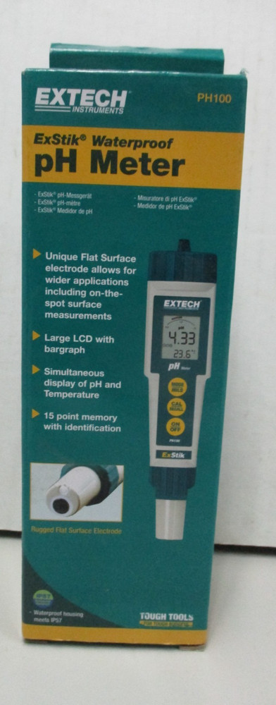 Extech PH100 ExStik Waterproof pH Meter 0.00 to 14.00-PH