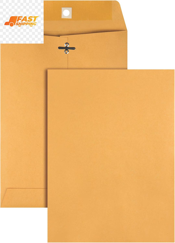 Gummed Kraft Clasp Envelopes, 7.5 X 10.5, Box of 100 (37875), Light Brown