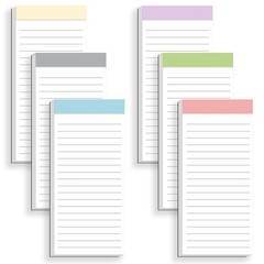 6 Pack Magnetic Notepads for Fridge Grocery List Pad 50 Sheets per Note Pad New