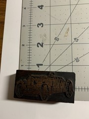 Vintage Letter Press Print Block Hot Rod Early Car! Awesome!