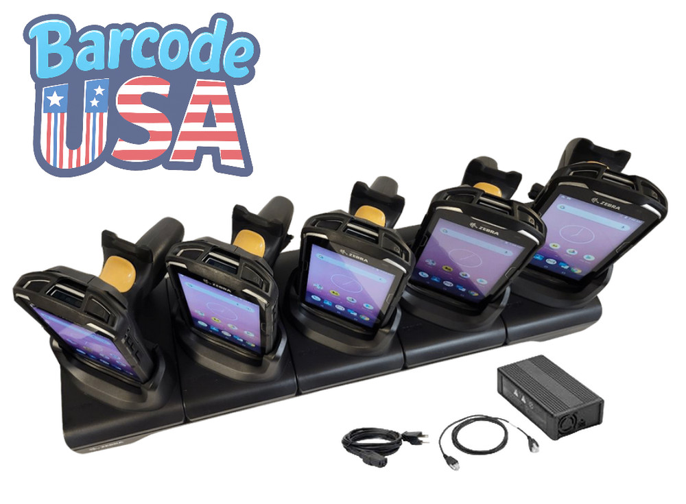 ✅LOT OF 5 Zebra TC56 2D Android Scanners +Cradle +New Cases & Handles!🔥⭐