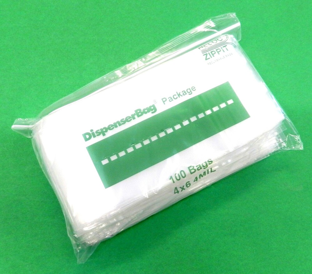 4×6 Reloc Zippit Bags 4mil Zip Squeeze Slide Lock Bag Reclosable Poly 4″x6″ 100