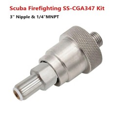 SCBA Firefighting SS-CGA 347 Kit 1/4 In MNPT Hand Tight Nut And 3 Inch Nipple