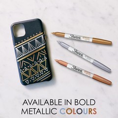 Sharpie Metallic Permanent Markers Fine Tip Pack Of 3 Gold Silver Bronze