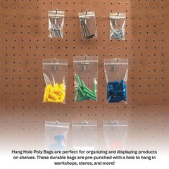 1000 Pack – 2 Mil Reclosable Bag with Hang Hole – 10″ x 12″ (1 Box)