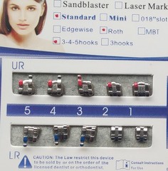 10 Packs Dental Orthodontic Brackets Braces Standard Roth.022 Hooks 3-4-5 FDA