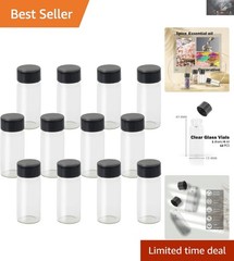 Eco-Friendly 12-Pack of 4ml Glass Vials – Versatile Leak-Proof Storage Bottles