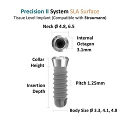 Evidence Implant Tissue Level Fixture Neck Dia 4.8/6.5 Octa FDA/CE Korea Made