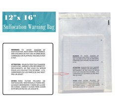 100 12×16 Self Seal Suffocation Warning Clear Poly Bags 1.5 mil – ST ShipMailers