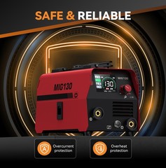 ARCCAPTAIN 3 in 1 MIG Welder 130Amp Flux Core Mig/Lift TIG/MMA Gasless Digital🔥