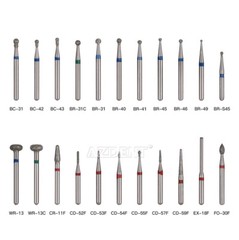 5 uds./1 paquete de fresas de diamante dental AZDENT para piezas de mano de alta