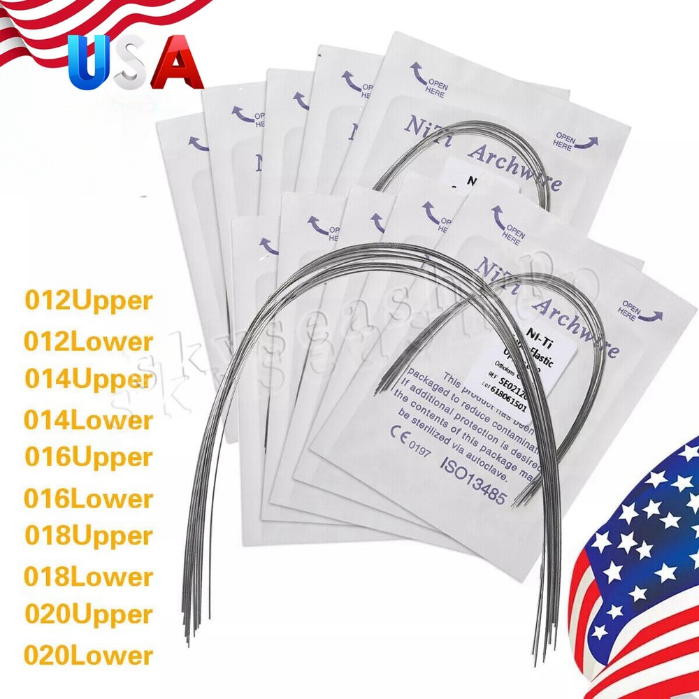100PCS Dental Orthodontic NITI Arch Wire Round Super Elastic NITI Ovoid Form USA