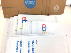 Ebay Branded Shipping Supplies Kit Lot Boxes Padded Envelopes Tape Tissue +