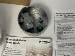 Hubbell RCT200NI Kitchen Counter Receptacle 15A 125V Flush Mount Nickel New Open