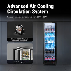 Yeego 12.36 Cu.ft Commercial Display Beverage Refrigerator Cooler For Beer,Cola