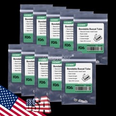 100X AZDENT Dental Orthodontic Buccal Tubes 2nd Molar Bondable Non-Conv Roth.022