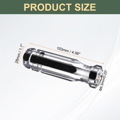 4pcs Pre-Drilled Blank Screwdriver Handles 6.3mm Hole 103mm Length Clear Black