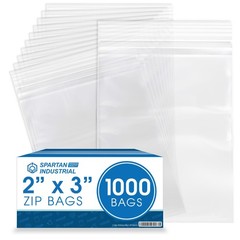 – 2” X 3” 1000 Count 2 Mil Clear Reclosable Zip Plastic Poly Bags with Reseal…