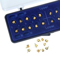 Dental Orthodontic Gold Brackets Mini Roth 022 Hooks 345 Brace AZDENT