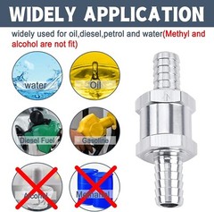 2 Pcs 12mm 1/2″ Fuel Non-Return One Way Check Valve Petrol Diesel Oil Aluminum
