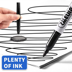 SMELHA Permanent Markers, 100 Pack Black Permanent Marker Pens, Black Permanent