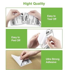 500/Stack 4×6 Fanfold Direct Thermal Shipping Labels Perforated Mailing Labels