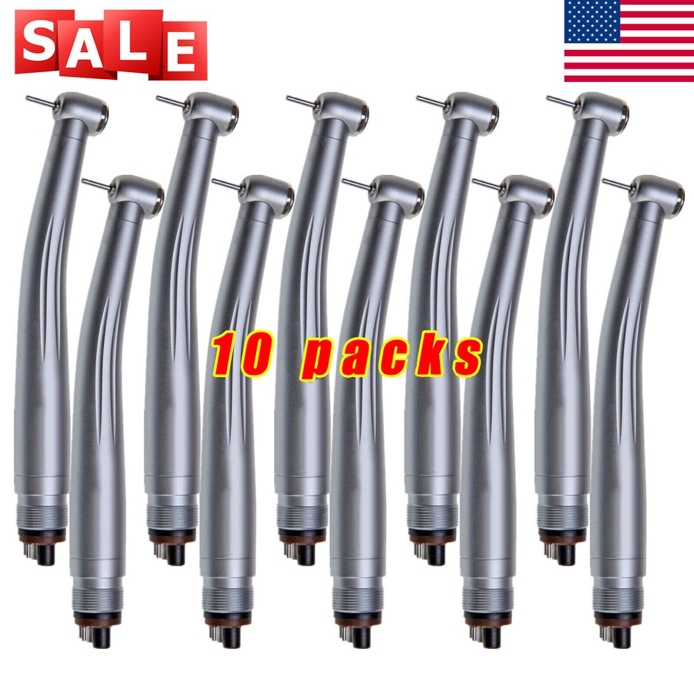 10Packs NSK Style Dental High Speed Surgical Handpiece Push Button Turbine 4Hole