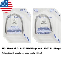 100PCS Dental Orthodontic Niti Arch Wire Rectangular Round Natural Upper Lower