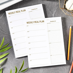 Undated Weekly Meal Planner Notepad with Magnetic Back and Grocery List